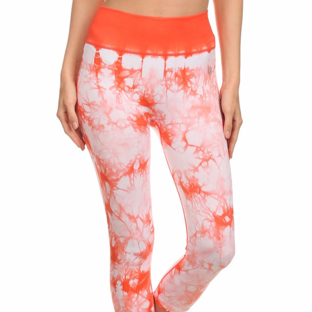 Womens Activewear Tie Dye Capri Leggings